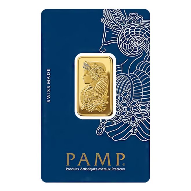 1/2 oz Gold Bar PAMP Suisse Lady Fortuna Veriscan .9999 Fine (in Assay)
