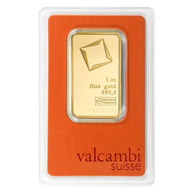 Box of 25 - 1 oz Gold Bar Valcambi Suisse .9999 Fine (in Assay)