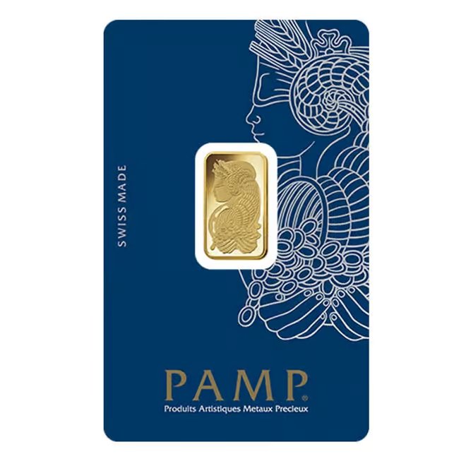 5 Gram Gold Bar PAMP Suisse Lady Fortuna Veriscan .9999 Fine (in Assay)