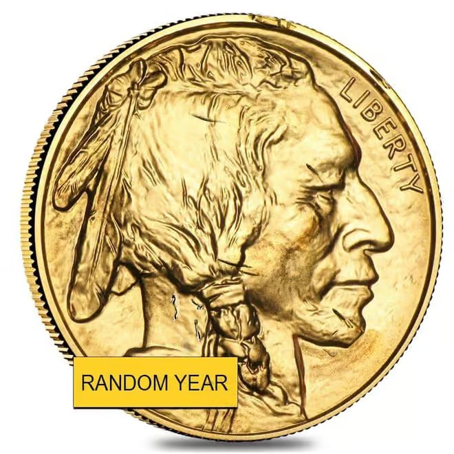 1 oz Gold American Buffalo $50 Coin (Abrasions, Random Year)