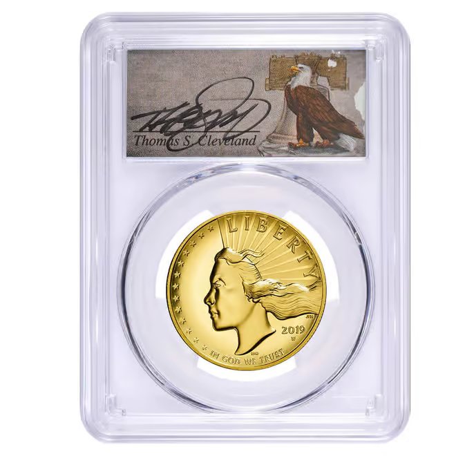 2019-W 1 oz $100 American Liberty High Relief Enhanced Gold Coin PCGS SP 70 DMPL (Cleveland)