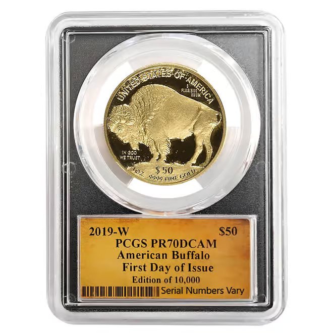 2019-W 1 oz $50 Proof Gold American Buffalo PCGS PF 70 DCAM FDOI (Thomas S. Cleveland)
