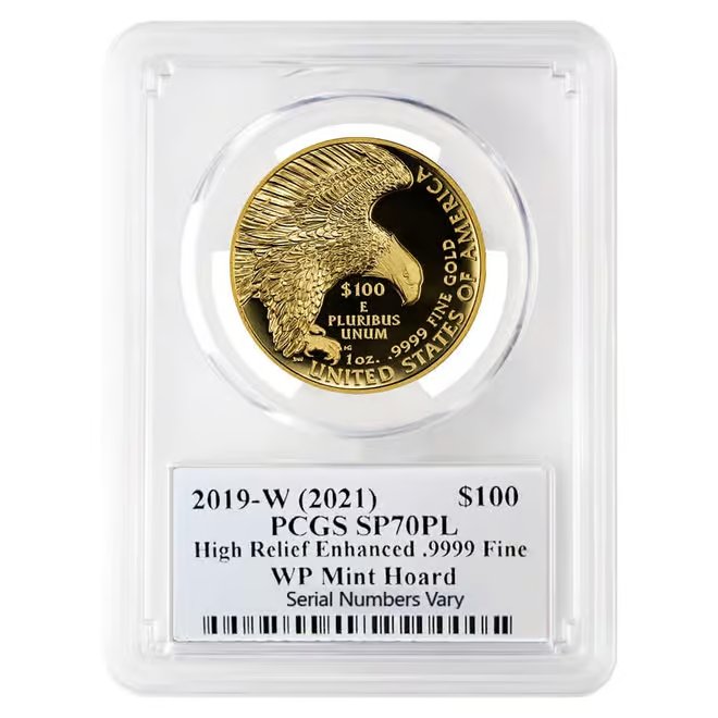2019-W 1 oz $100 American Liberty High Relief Enhanced Gold Coin PCGS SP 70 PL (Cleveland)