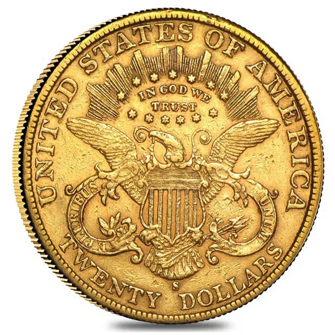 $20 Gold Double Eagle Liberty Head - Extra Fine XF (Random Year)