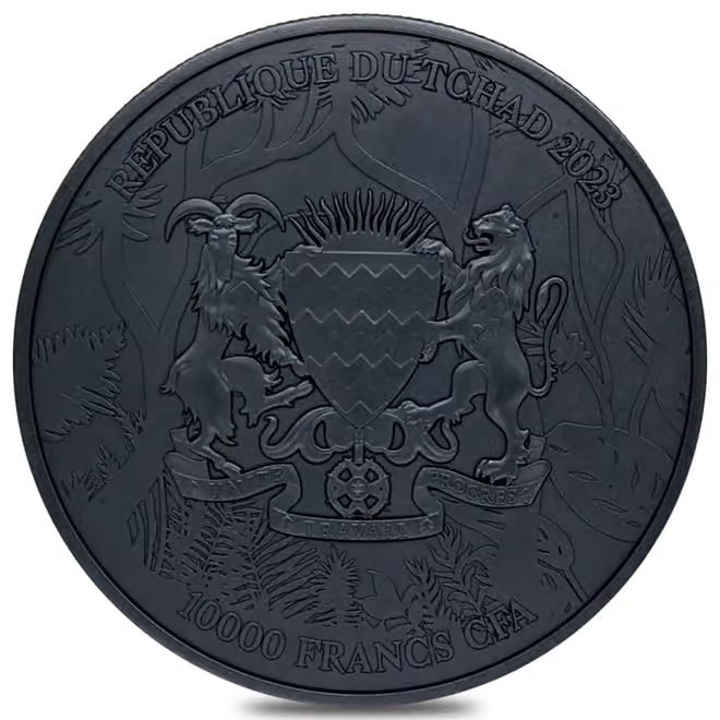 2023 Chad 2 oz Silver Black Gorilla High Relief Coin .999 Fine (w/Box)