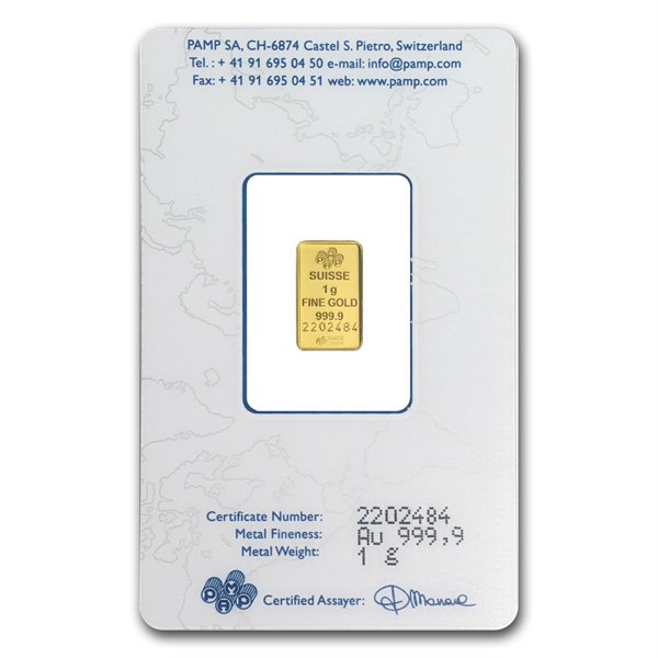 PAMP Suisse 1 Gram Gold Bar