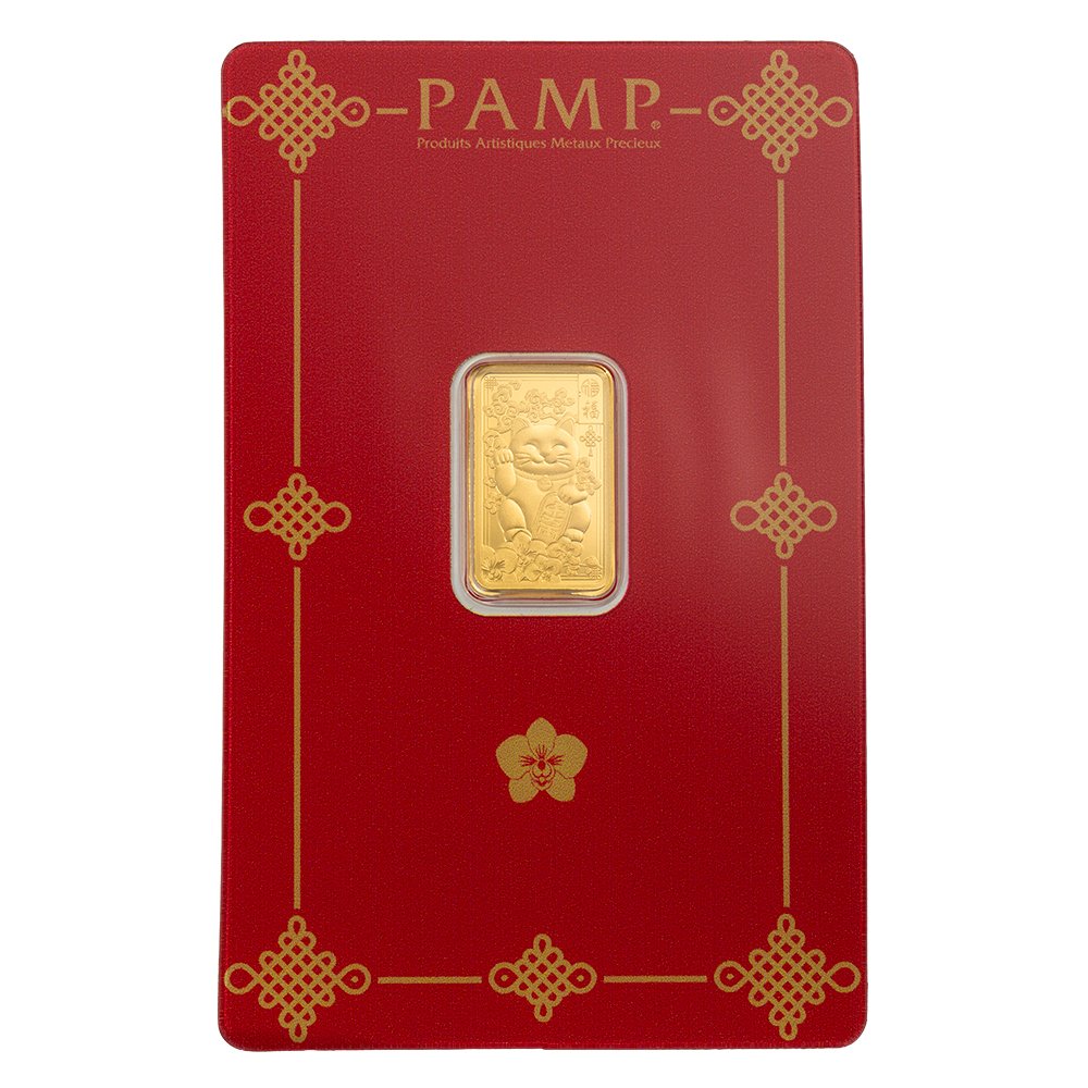 PAMP Suisse Lucky Cat - 2.5 gram Gold Bar