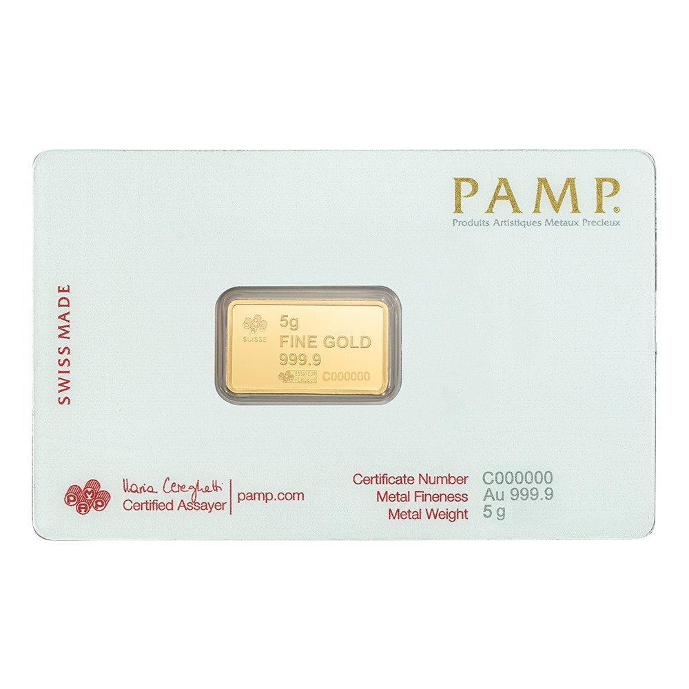 Pamp Suisse 5 Gram Gold Bar - Bald Eagle