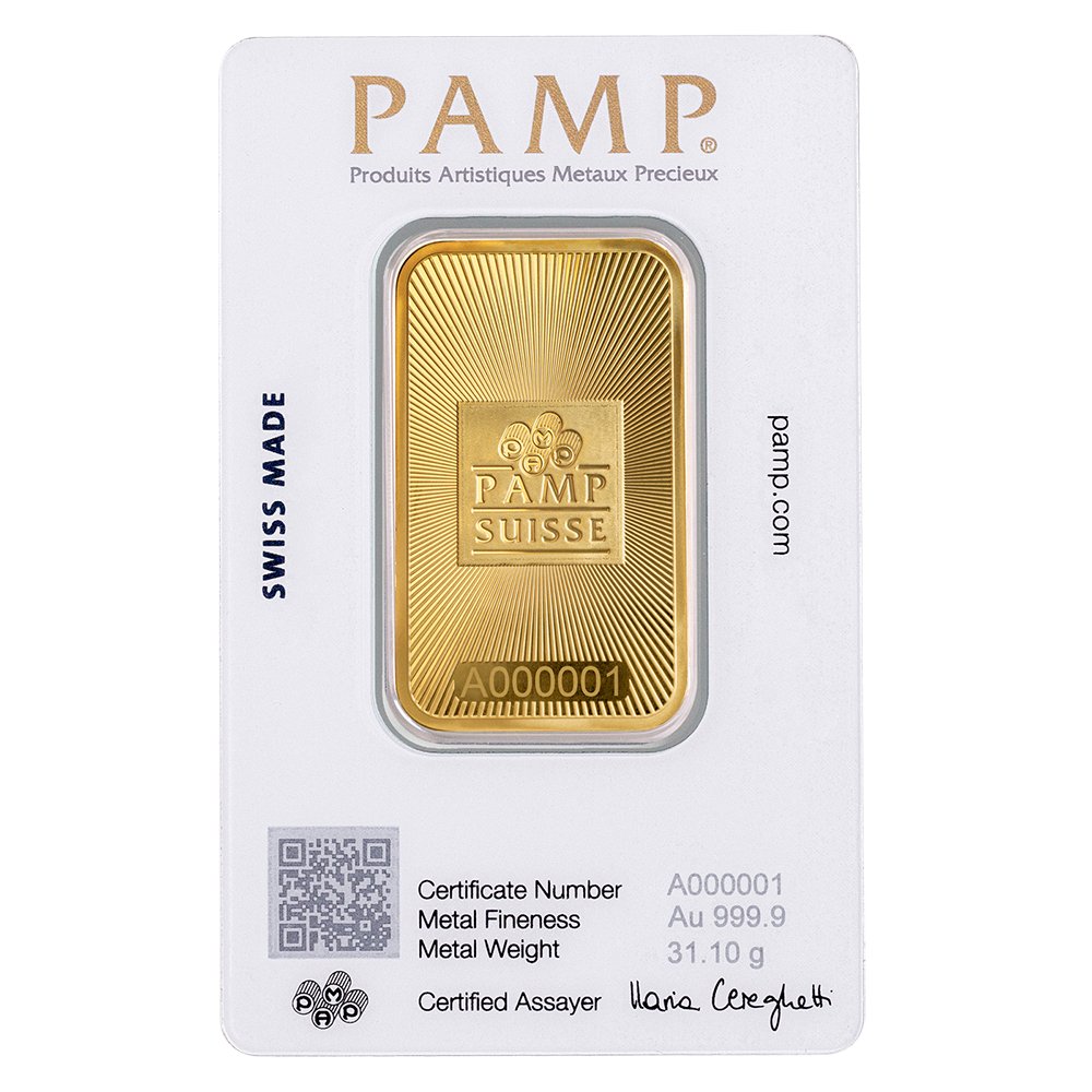 PAMP Suisse 999.9 Pure 1oz Gold Bar NEW