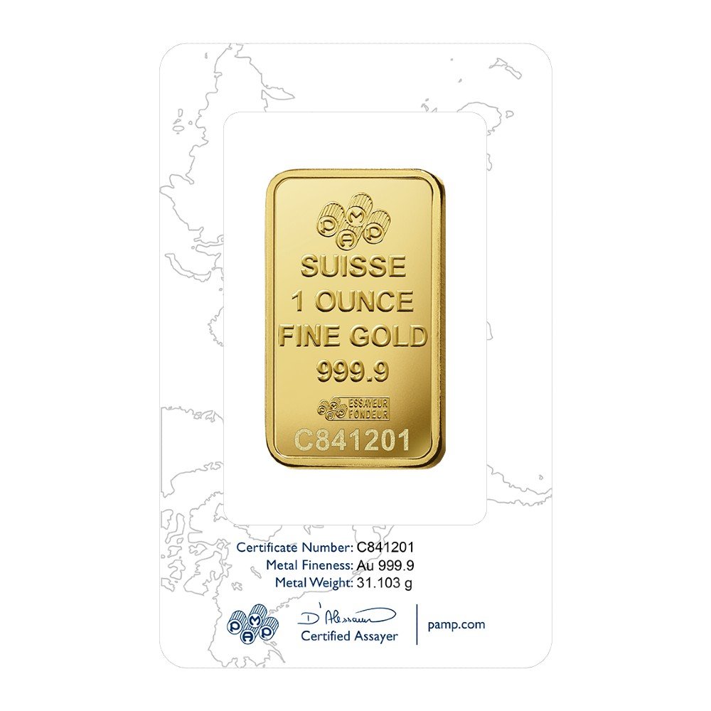 PAMP Suisse One Ounce Gold Bar Rosa Design