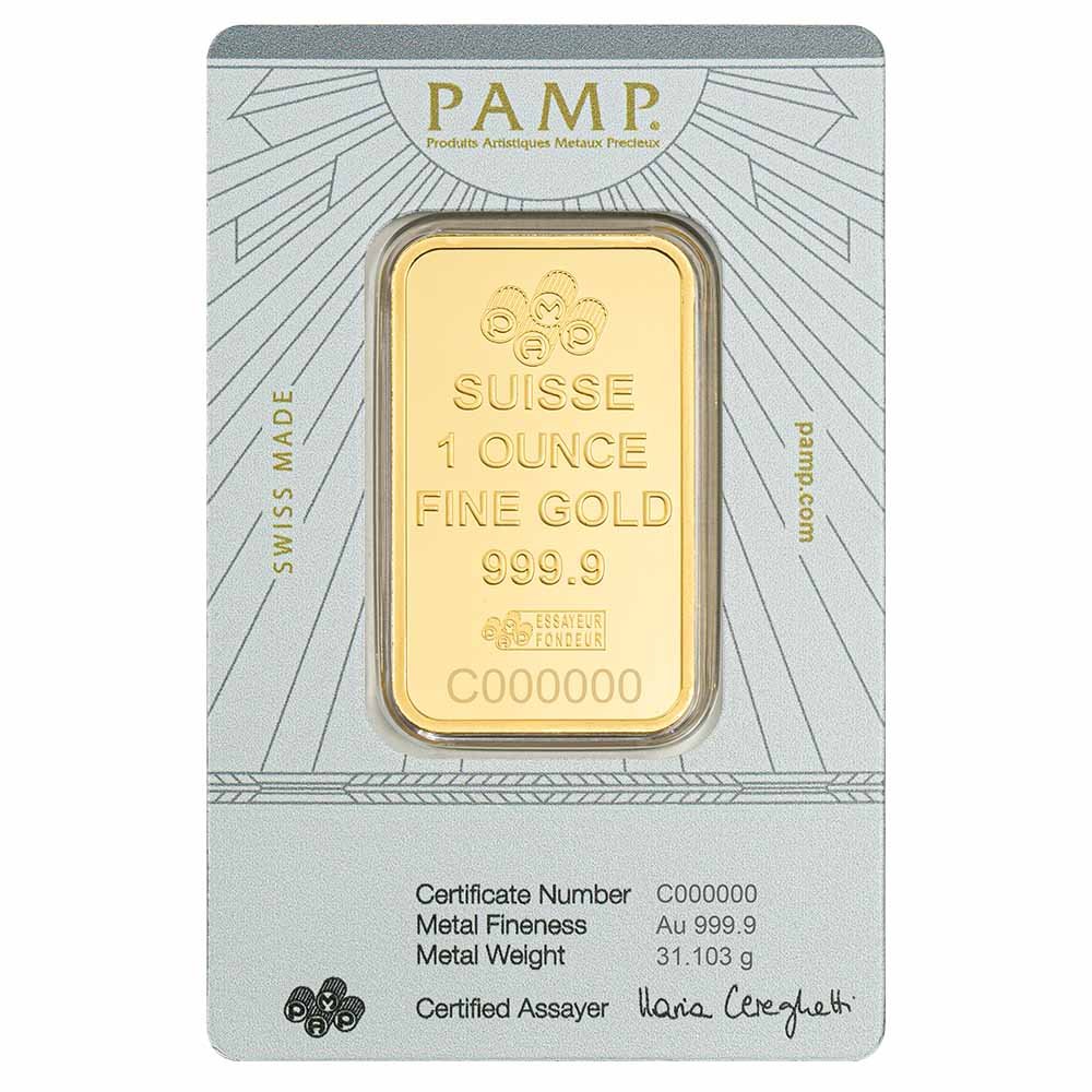 Pamp Suisse 1 Ounce Gold Bar--Lady of Justice