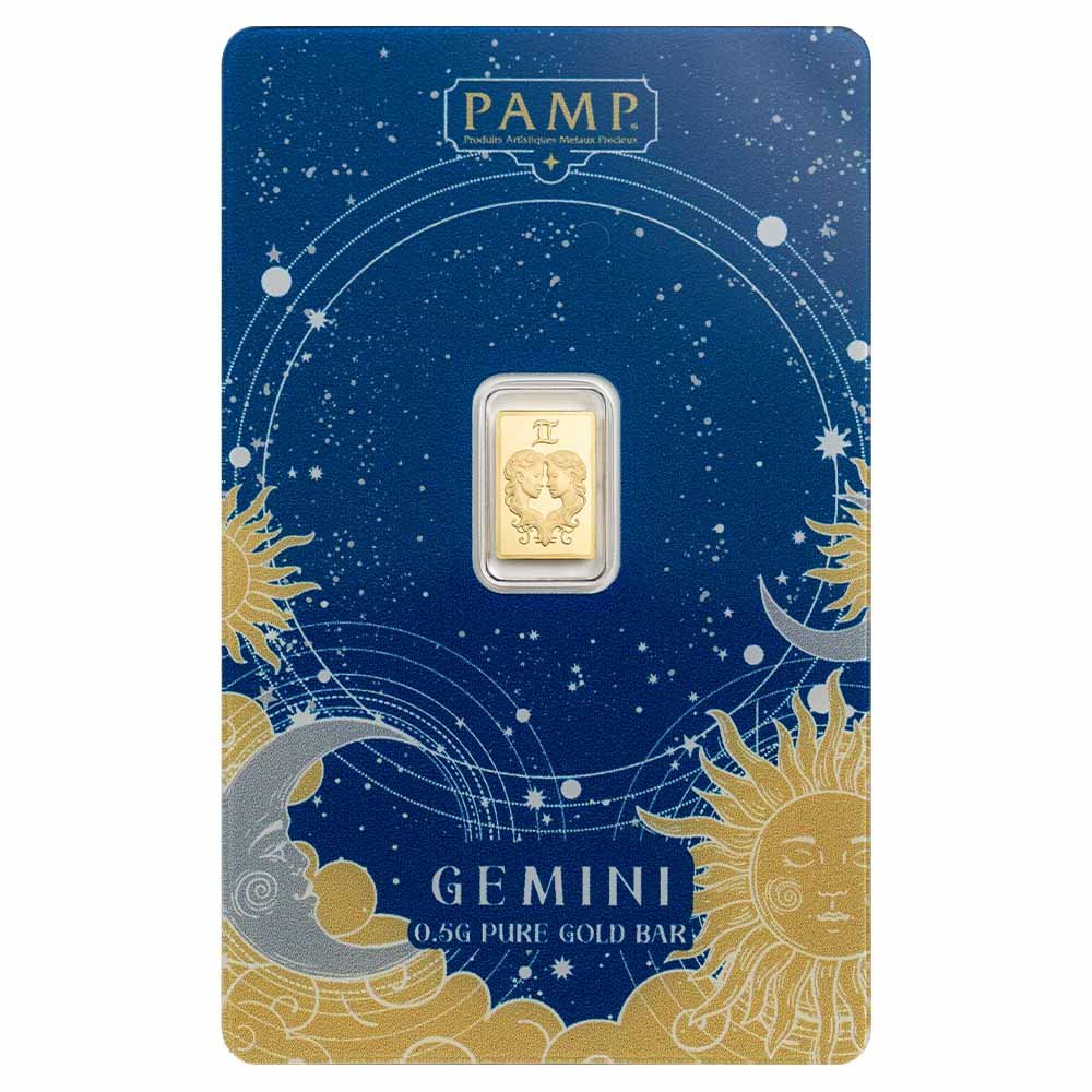 Pamp Suisse 1/2 Gram Gold Zodiac--Gemini