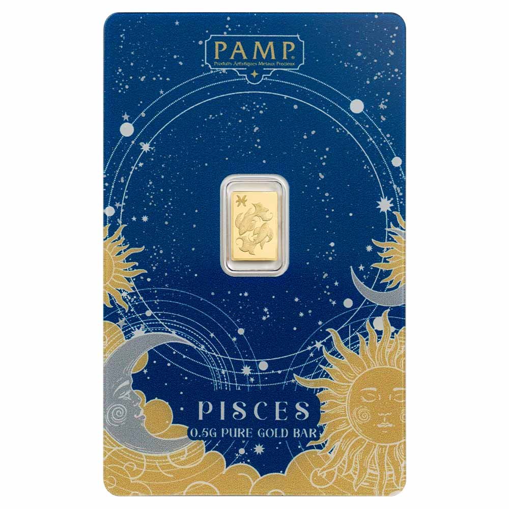 Pamp Suisse 1/2 Gram Gold Zodiac--Pisces