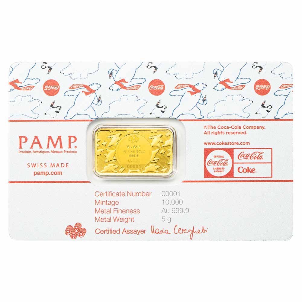 Pamp Suisse 5 Gram Gold--Coca-Cola Polar Bears