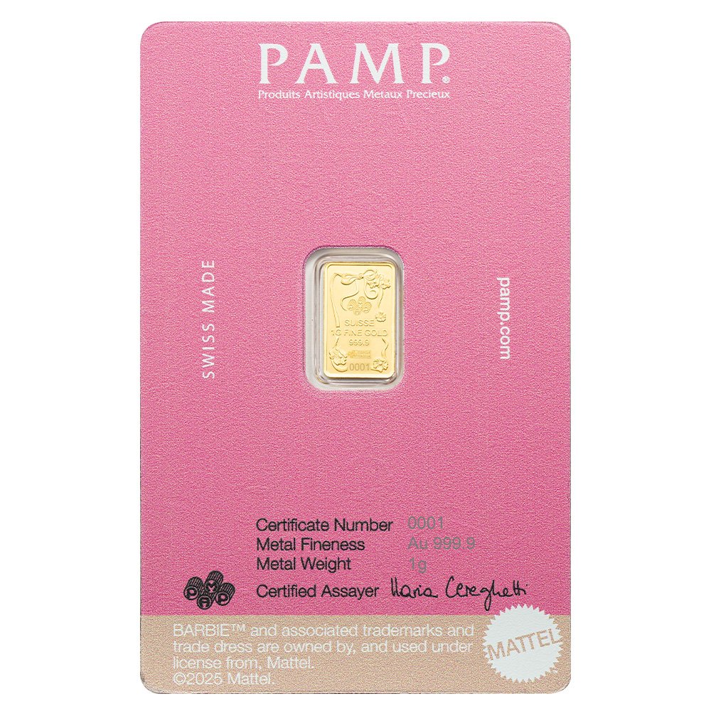 Iconic Barbie 1 Gram Gold Bar - Pamp Suisse