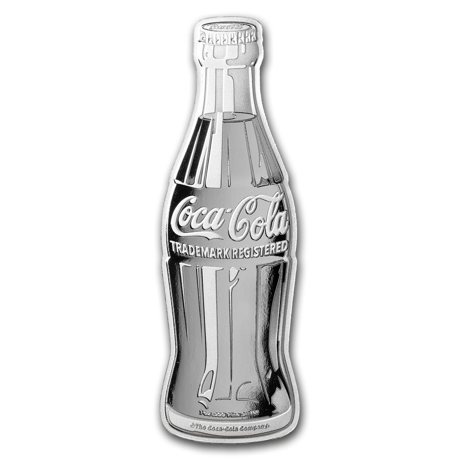 Coca-Cola® Vintage 1 oz Silver Colorized Bottle w/ Tin & COA