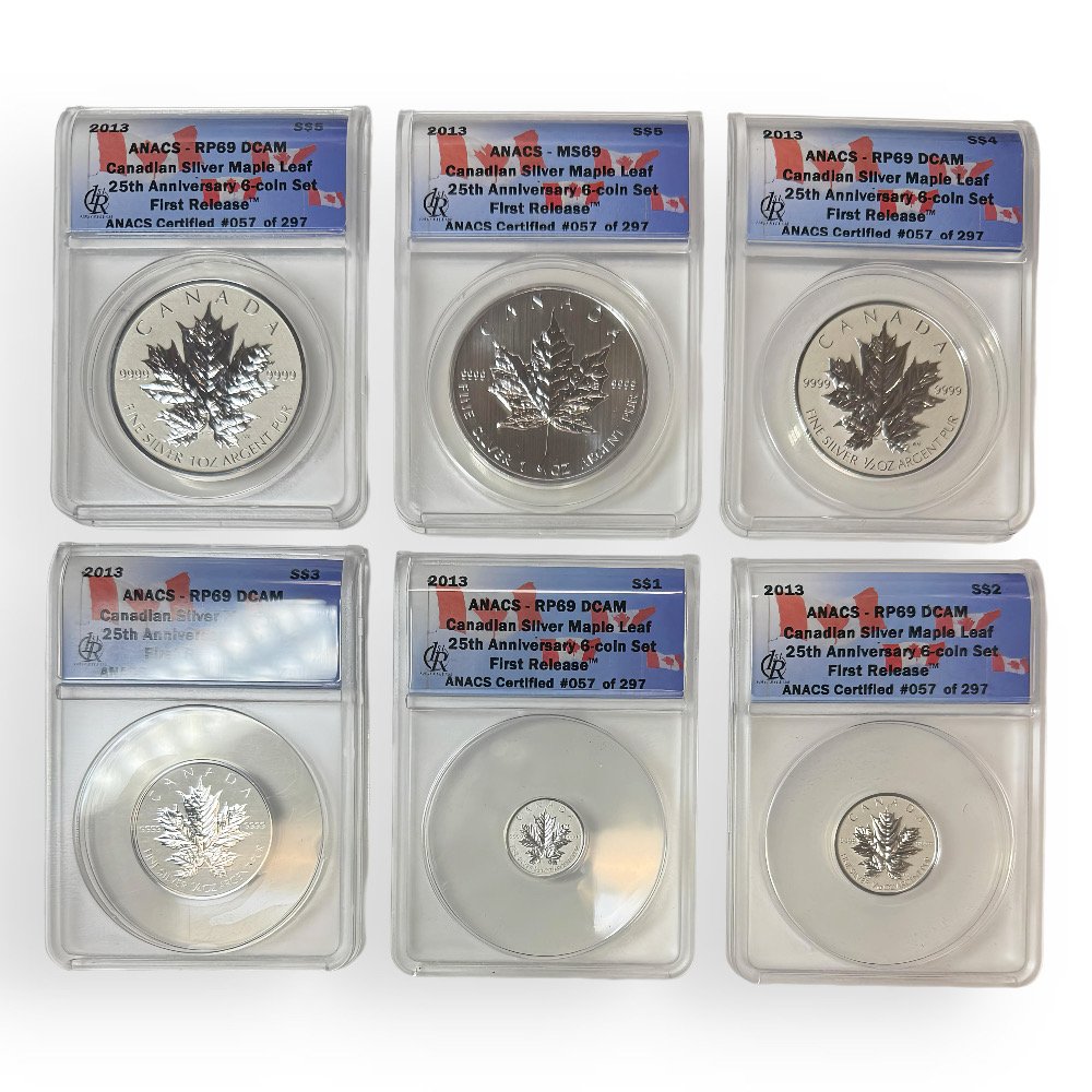 Canada 2013 Silver Maple Leaf 25th Anniversary Set ANACS