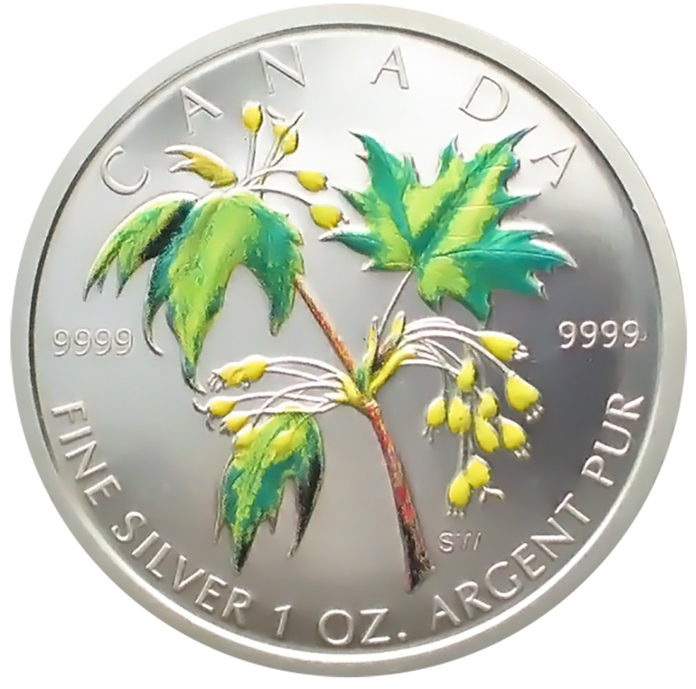 Canada $5 Silver Maple Leaf 2003 Colorized