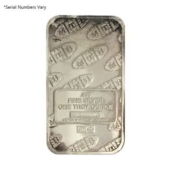 1 oz Johnson Matthey MTB Statue of Liberty Silver Vintage Bar .999 Fine