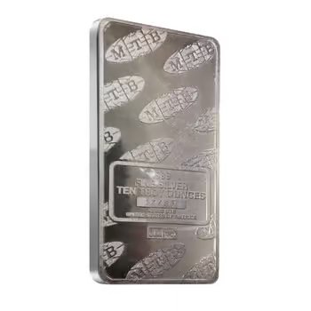 10 oz Johnson Matthey MTB Statue of Liberty Silver Vintage Bar .999 Fine