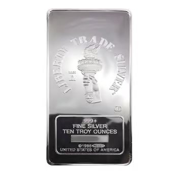 1986 10 oz Engelhard MTB Liberty Trade Silver Vintage Bar .999+ Fine