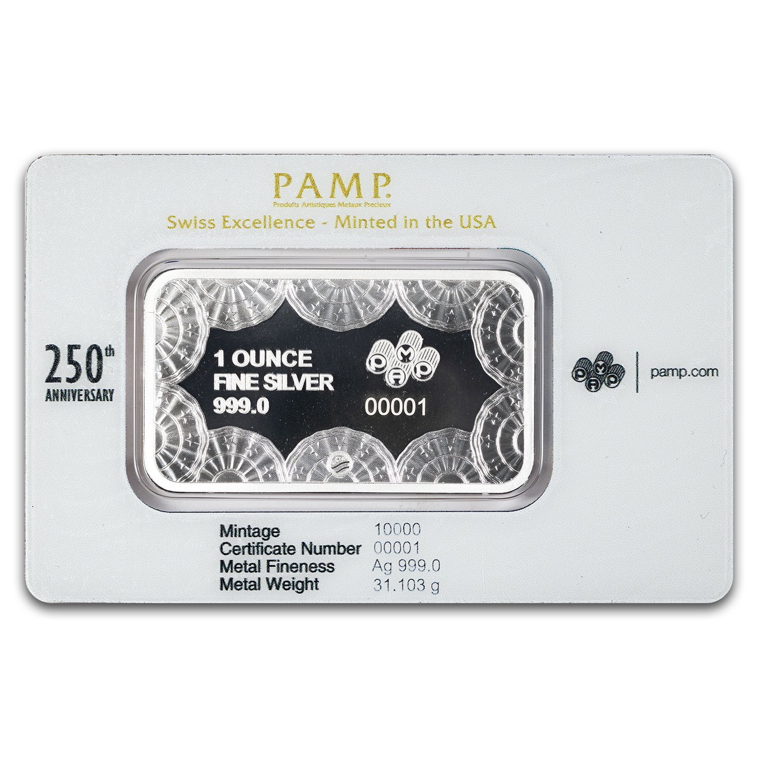 PAMP 250th Anniversary of the USA - 1 oz Silver Bar
