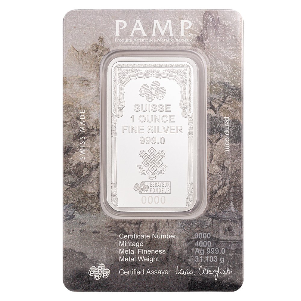 PAMP Suisse Silver Bar 1 oz - The Buddha